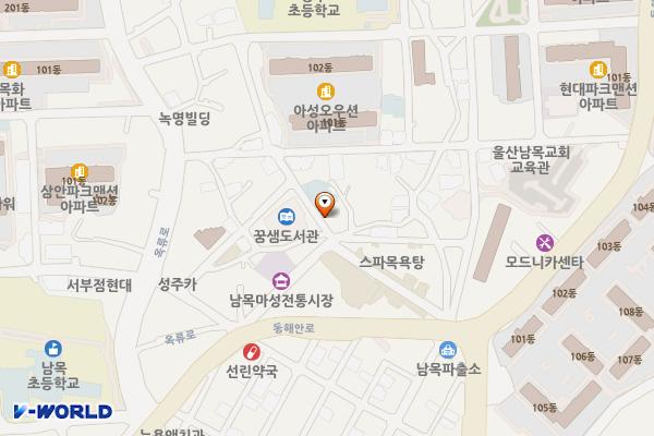 나눔센터 화장실 위치 지도 — 울산광역시 동구 남목18길 24 (동부동)