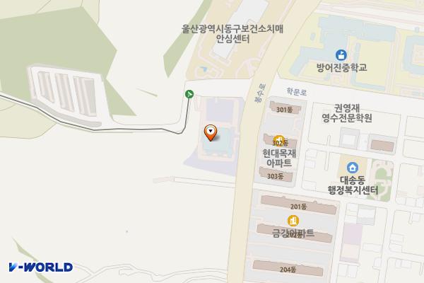 동구국민체육센터 위치 지도 — 울산광역시 동구 봉수로 153, 동구국민체육센터 (화정동)