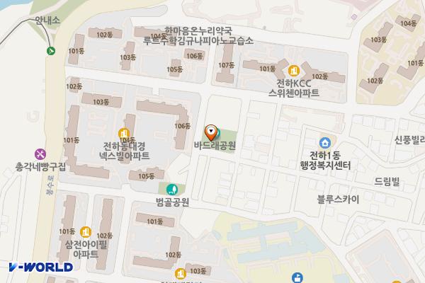 바드래공원화장실 위치 지도 — 울산광역시 동구 바드래4길 92
