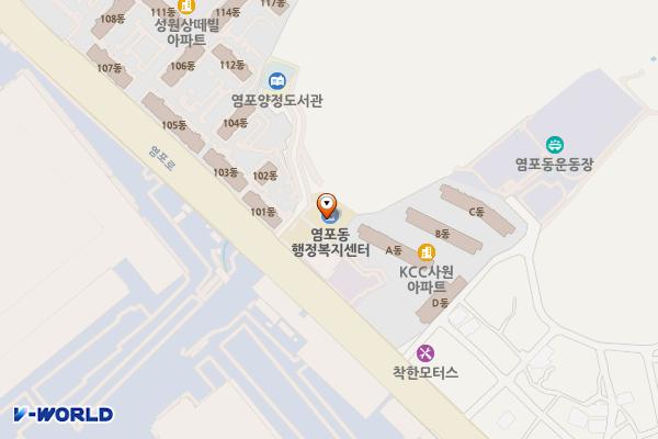 염포동 행정복지센터 위치 지도 — 울산광역시 북구 염포로 707