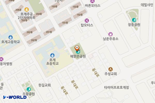 해맑은공원 공중화장실 위치 지도 — 울산광역시 북구 호계동 265-8