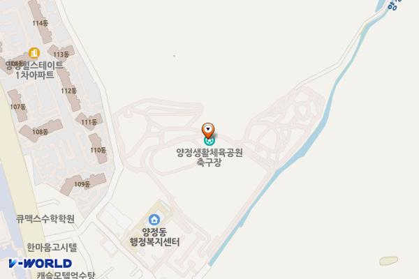 양정생활체육공원 위치 지도 — 울산광역시 북구 오치골2길 25 (양정동, 양정생활체육공원)