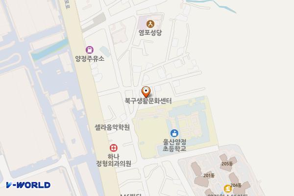 울산북구생활문화센터 화장실 위치 지도 — 울산광역시 북구 오치골1길 10-3