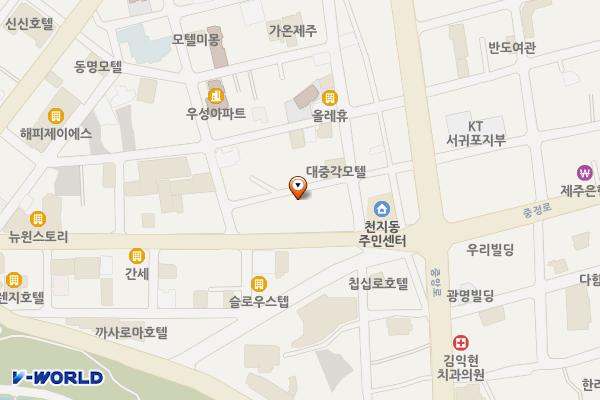 아랑조을거리 공영주차장 위치 지도 — 제주특별자치도 서귀포시 서귀동 312-5