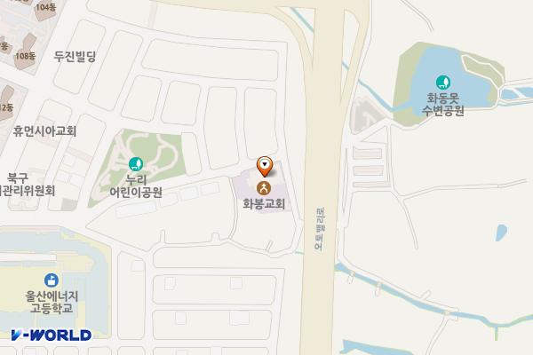 화봉교회 화장실 위치 지도 — 울산광역시 북구 화동15길 18-1 (화봉동, 화봉교회)