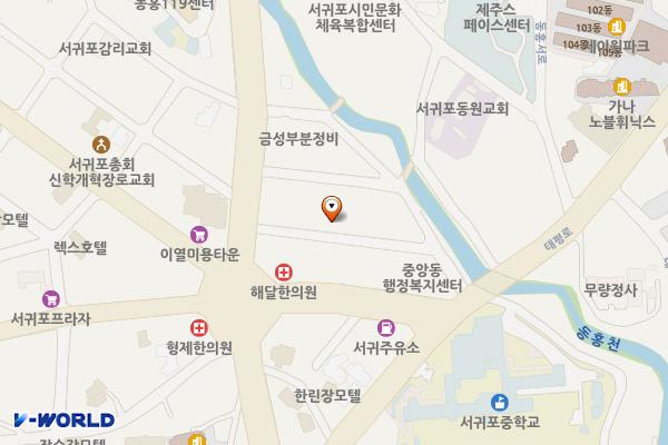 중앙동 공영무료주차장 위치 지도 — 제주특별자치도 서귀포시 서귀동 252-8