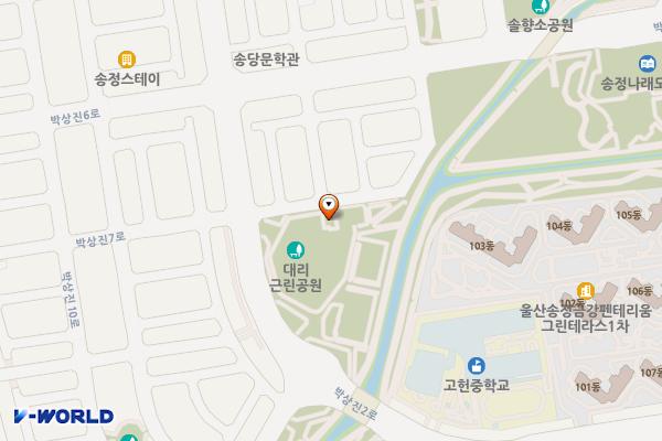 대리근린공원 화장실 위치 지도 — 울산광역시 북구 송정동 1386