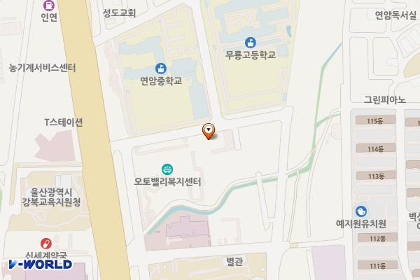 울산북구육아종합지원센터 위치 지도 — 울산광역시 북구 산업로 1022