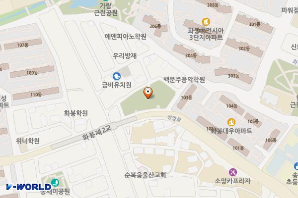 송내공원 화장실 위치 지도 — 울산광역시 북구 화봉동 424-1