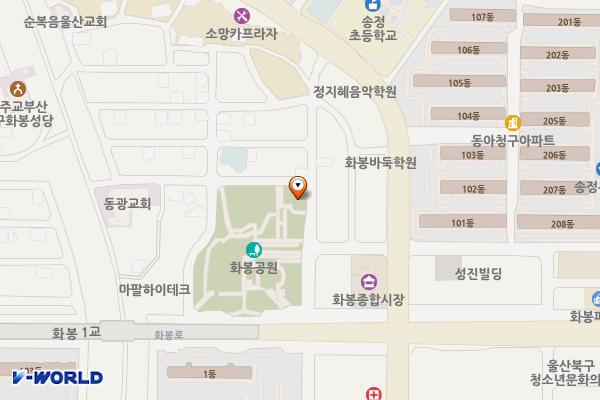 화봉공원 화장실 위치 지도 — 울산광역시 북구 송내1길 7
