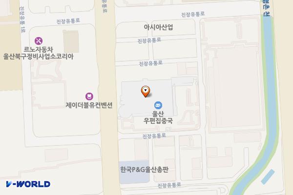 울산우편집중국 화장실 위치 지도 — 울산광역시 북구 진장유통로 34