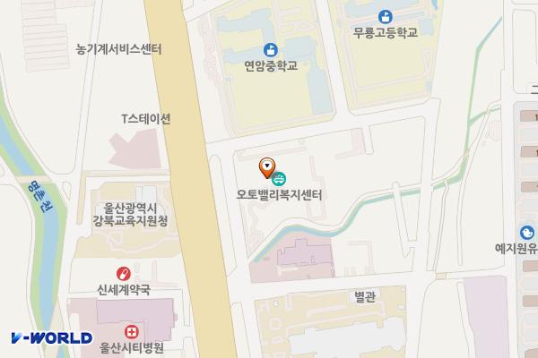 오토밸리복지센터 화장실 위치 지도 — 울산광역시 북구 산업로 1020 (연암동, 오토벨리복지센터)