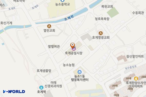 호계상설시장 화장실 위치 지도 — 울산광역시 북구 호계3길 17-11 (호계동, 호계공설시장)
