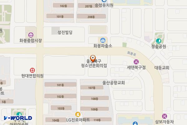 북구청소년문화의집 화장실 위치 지도 — 울산광역시 북구 화봉로 80