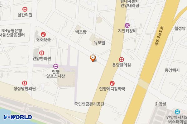 언양시외버스정류장 위치 지도 — 울산 울주군 언양읍 헌양길 7 (남부리, 언양시외버스 정류장)