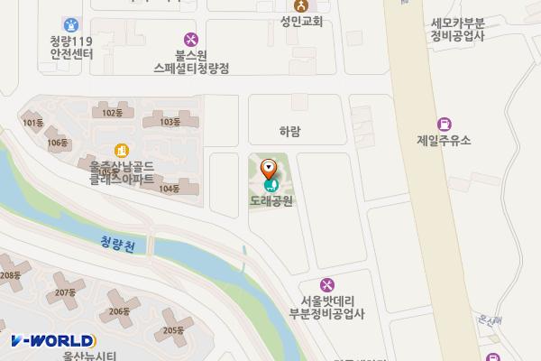 도래공원 위치 지도 — 울산광역시 울주군 청량읍 상남리 893-1