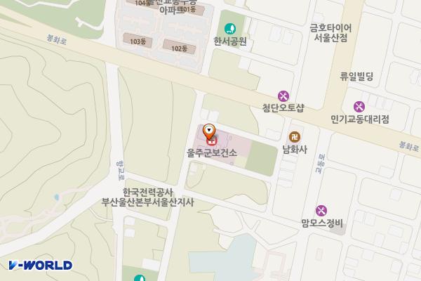 울주군보건소 위치 지도 — 울산 울주군 삼남면 서향교1길 67-12 (교동리, 울주군보건소)
