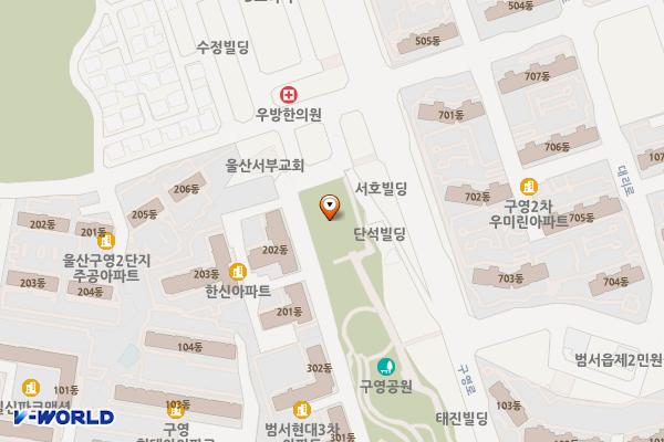 구영공원공영주차장 화장실 위치 지도 — 울산 울주군 범서읍 점촌4길 86 (구영리, 구영공원공영주차장)