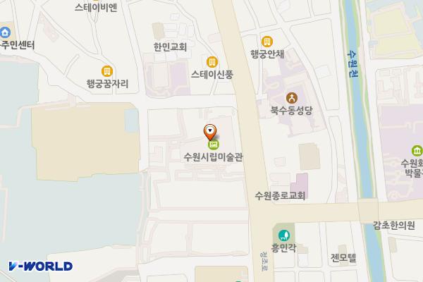 수원시립아이파크미술관(1층) 위치 지도 — 경기도 수원시 팔달구 정조로 833(신풍동)