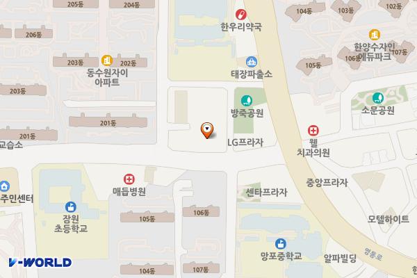 e타운1빌딩 위치 지도 — 경기도 수원시 영통구 태장로 77 (망포동)