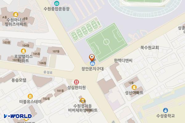 장안문지구대 위치 지도 — 경기도 수원시 장안구 송정로 113(조원동)