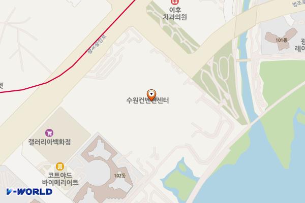 수원컨벤션센터 위치 지도 — 경기도 수원시 영통구 광교중앙로 140(하동)