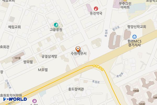 수원세무서 위치 지도 — 경기도 수원시 팔달구 매산로 61, 수원세무서 (매산로3가)