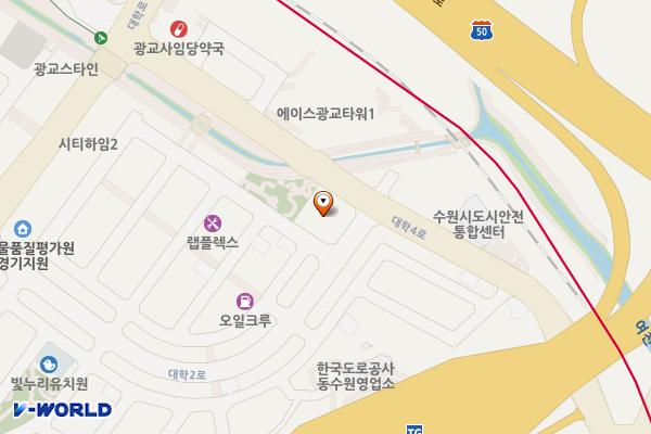 광교종합사회복지관 위치 지도 — 경기도 수원시 영통구 대학2로 41, 광교종합사회복지관 (이의동)