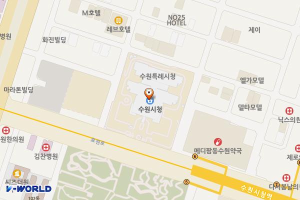 수원시청 본관 위치 지도 — 경기도 수원시 팔달구 효원로 241