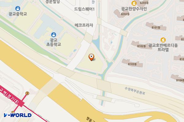 광교홍재도서관 위치 지도 — 경기도 수원시 영통구 대학로88(이의동)