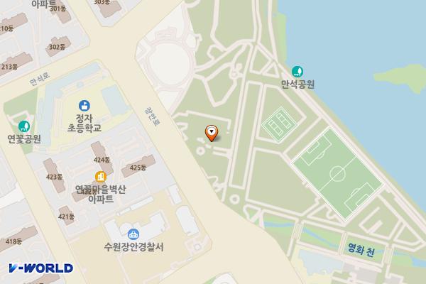 SK청솔노인복지관 1층 위치 지도 — 경기도 수원시 장안구 장안로 174번지(정자동)