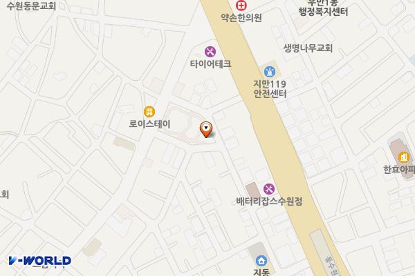 못골어린이공원 위치 지도 — 경기도 수원시 팔달문로115번길 43(지동)