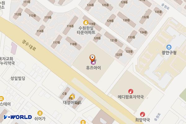북수원 패션아울렛 위치 지도 — 경기도 수원시 장안구 경수대로 950(조원동)
