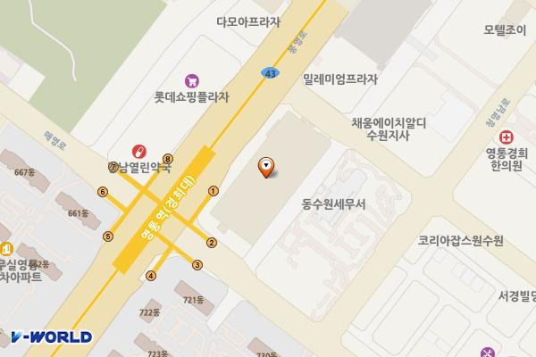 홈플러스 영통점 위치 지도 — 경기도 수원시 영통구 봉영로 1576(영통동)