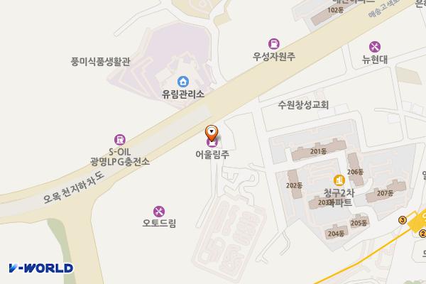 (주)어울림 위치 지도 — 경기도 수원시 권선구 매송고색로 498 (오목천동)