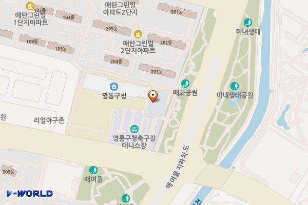 매여울도서관 위치 지도 — 경기도 수원시 영통구 효원로 415(매탄동)