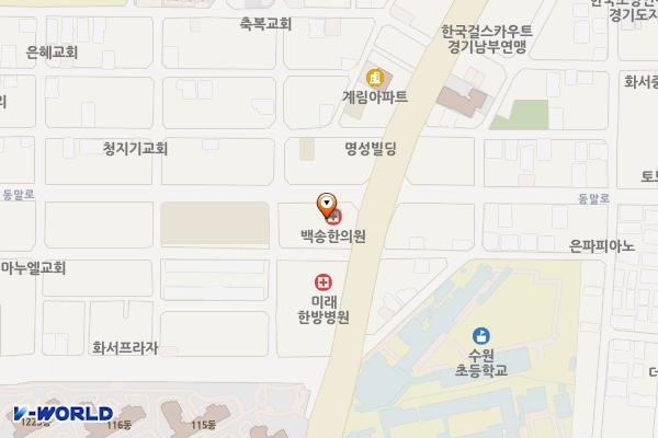 화서프라자 위치 지도 — 경기도 수원시 팔달구 동말로 84(화서동)