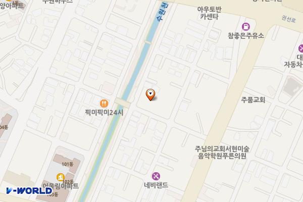 버드내노인복지관 3층 위치 지도 — 경기도 수원시 권선구 권선로564번길 36(세류동)