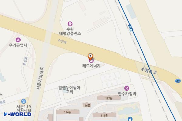 SK엔크린 레드에너지주유소 위치 지도 — 경기도 수원시 권선구 수인로 23 (서둔동)