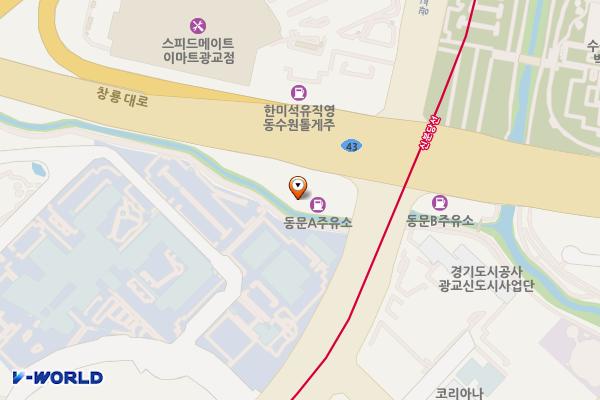 동문A주유소 위치 지도 — 경기도 수원시 영통구 창룡대로 370(이의동)