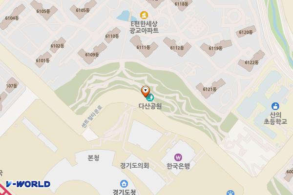 다산 위치 지도 — 경기도 수원시 영통구 이의동 1328