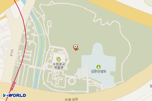 광교역사 위치 지도 — 경기도 수원시 영통구 이의동 산13-77(광교역사공원)