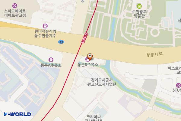 동문B주유소 위치 지도 — 경기도 수원시 영통구 창룡대로 380(이의동)