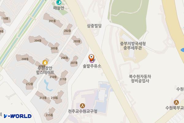 솔밭주유소 위치 지도 — 경기도 수원시 장안구 장안로 357(정자동)