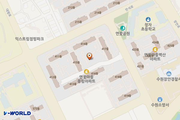 연꽃 위치 지도 — 경기도 수원시 장안구 송죽동 434
