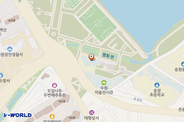 슬기샘도서관 2층 위치 지도 — 경기도 수원시 장안구 송정로 9(송죽동)