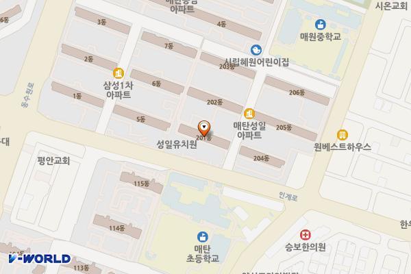 성일아파트 상가 위치 지도 — 경기도 수원시 영통구 인계로 239(매탄동)