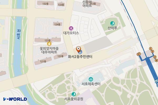화서2동행정복지센터 위치 지도 — 경기도 수원시 팔달구 화산로6번길 6 (화서동)