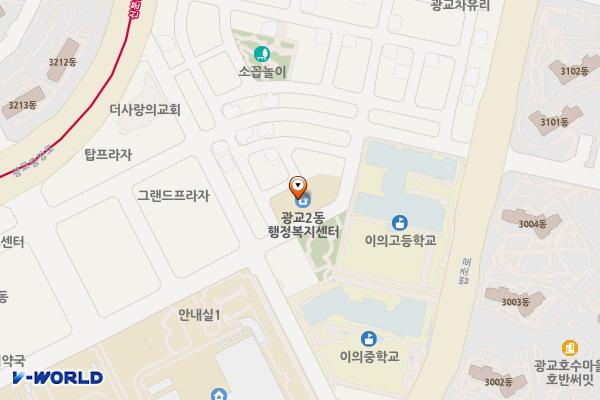광교2동행정복지센터 위치 지도 — 경기도 수원시 영통구 법조로149번길 155(하동)
