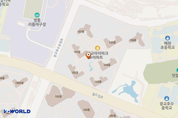 앨리웨이광교 위치 지도 — 경기도 수원시 영통구 광교호수로 80(원천동)